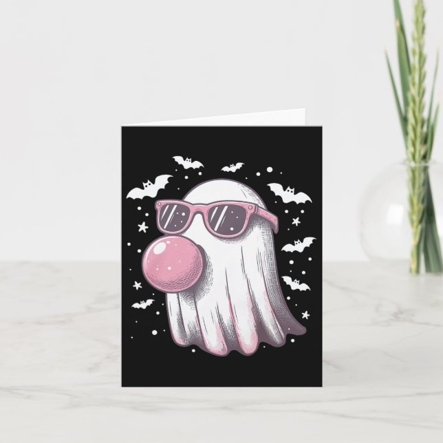 Funny Cute Ghost Girls Halloween Cute Ghost Women  Card (Front)