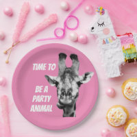 Funny Cute Giraffe Design Paper Plate
