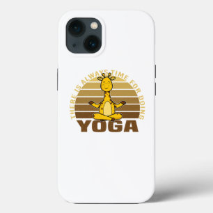 Funny cute giraffe doing yoga. funny yoga poses iPhone 13 case