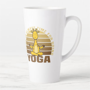 Funny cute giraffe doing yoga. funny yoga poses latte mug