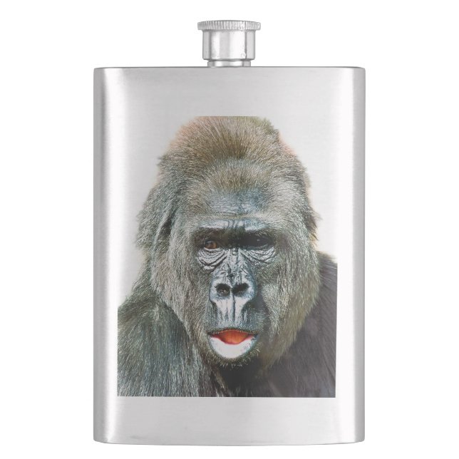 FUNNY CUTE GORILLA HIP FLASK (Front)