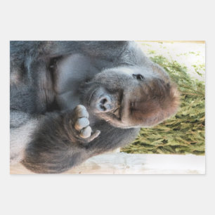 FUNNY CUTE GORILLA WRAPPING PAPER SHEET