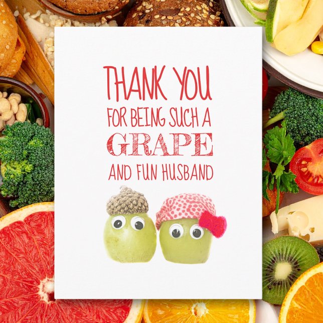 Funny cute grape husband Valentine's Day Postcard (Creator Uploaded)