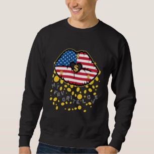 Funny Cute Graphic Women Lip Humor Sweatshirt