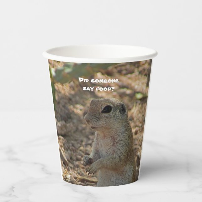 Funny Cute Ground Squirrel Photo Southwest Picnic Paper Cups (Front)