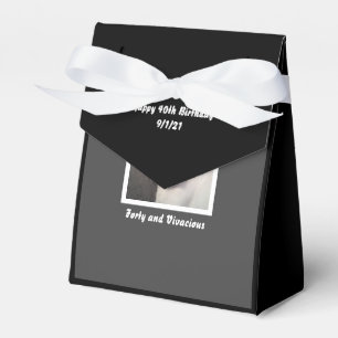 Funny Cute Grumpy White Dog 40th Birthday Black Favor Box