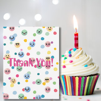 Funny Cute Gumball Machine,Custom Kid Thank You Card