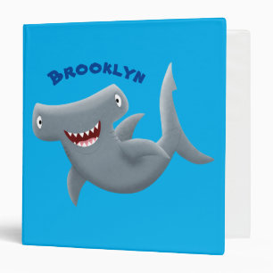 Funny cute Hammerhead shark cartoon Binder