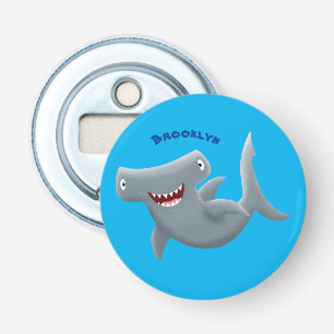 Funny cute Hammerhead shark cartoon Bottle Opener