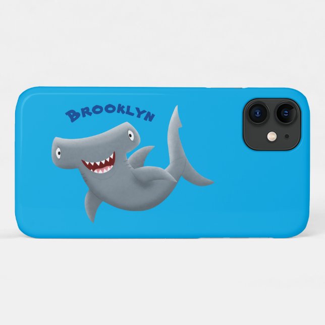 Funny cute Hammerhead shark cartoon Case-Mate iPhone Case (Back (Horizontal))
