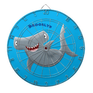 Funny cute Hammerhead shark cartoon Dartboard