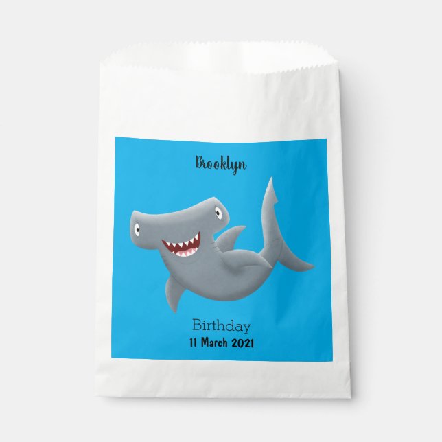 Funny cute Hammerhead shark cartoon Favour Bag (Front)