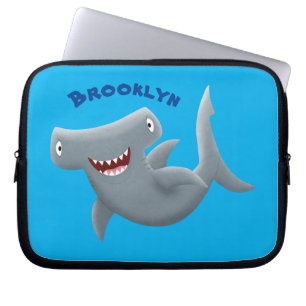 Funny cute Hammerhead shark cartoon Laptop Sleeve
