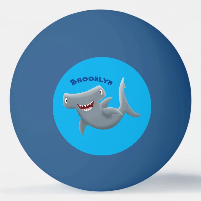 Funny cute Hammerhead shark cartoon Ping Pong Ball (Front)
