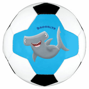 Funny cute Hammerhead shark cartoon Soccer Ball