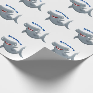 Funny cute Hammerhead shark cartoon  Wrapping Paper