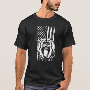 Funny Cute Havanese Dog American Flag USA Puppy Lo T-Shirt