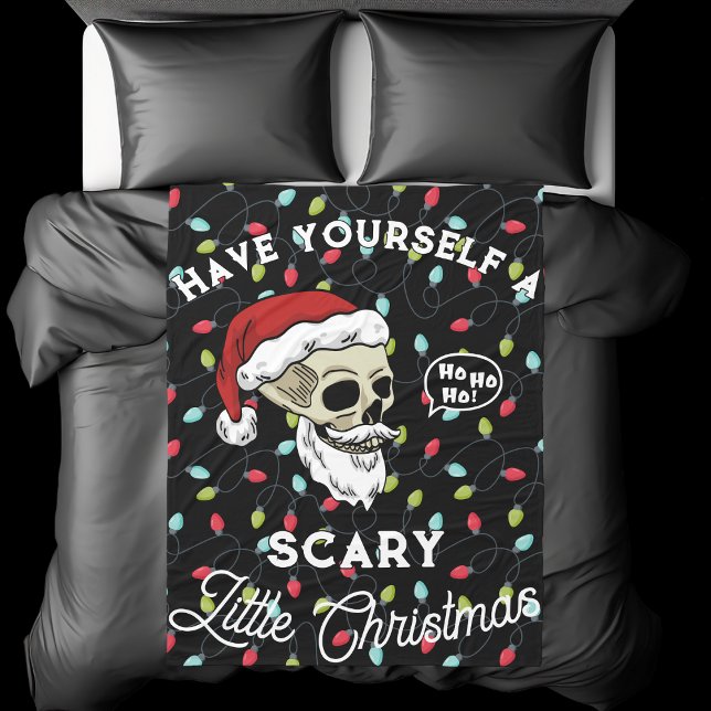 Funny Cute Have Yourself A Scary Little Christmas Fleece Blanket (Creator Uploaded)
