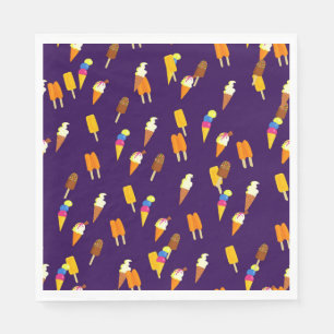 Funny Cute Ice Cream Cone Pattern Summer Food Napkin
