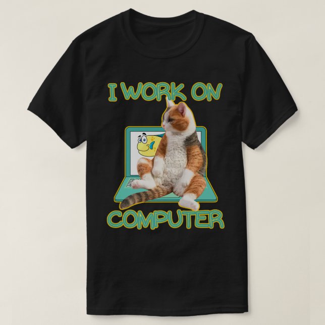 Funny Cute Kitty and Computer Science Kitten Pet L T-Shirt (Design Front)