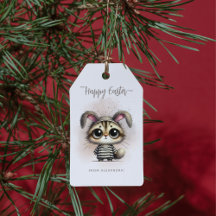 Funny Cute Kitty in Pyjamas Happy Easter