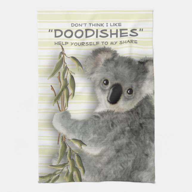 Funny Cute Koala Kitchen Towel (Vertical)