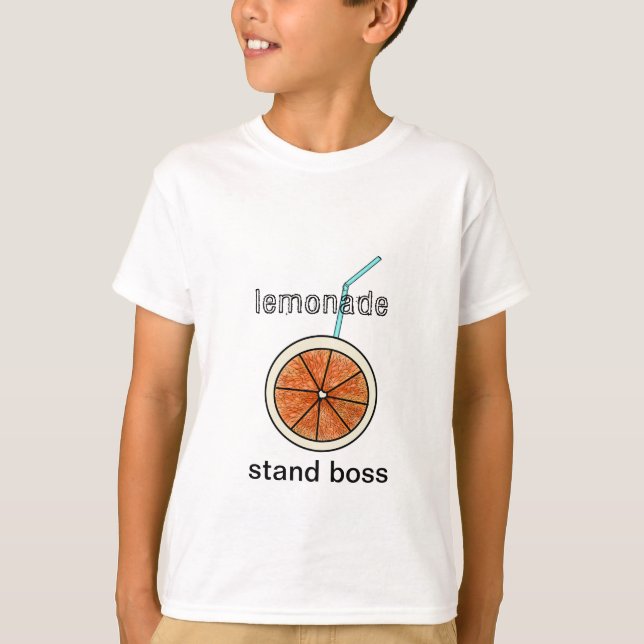 Funny Cute Lemonade Stand Boss Yellow T-Shirt (Front)
