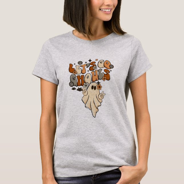 Funny Cute Let's Go Ghouls Halloween T-Shirt (Front)