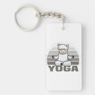 Funny cute llama doing yoga. funny yoga poses keychain