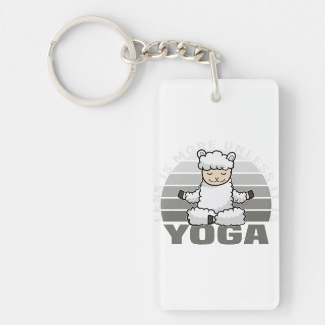 Funny cute llama doing yoga. funny yoga poses keychain (Front)