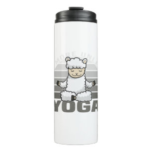 Funny cute llama doing yoga. funny yoga poses thermal tumbler