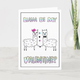 Funny Cute Llama Pun Valentine's Day  Card