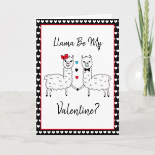 Funny Cute Llama Pun Valentine's Day  Card
