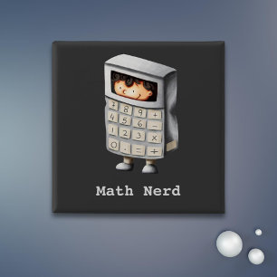 Funny Cute Math Nerd Calculator 2 Inch Square Button