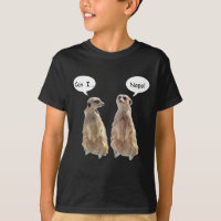 Funny, cute meerkats in conversation 