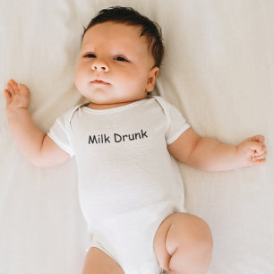 Funny Cute Milk Drunk Quote Kids Welcome  Baby Bodysuit