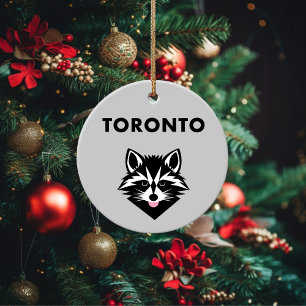 Funny Cute Mocking Toronto Raccoon Light-Color Ceramic Ornament