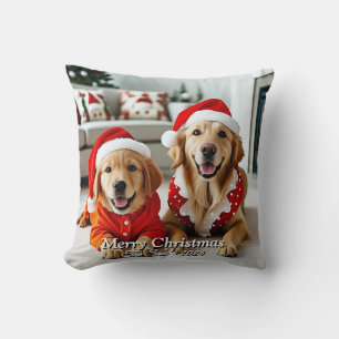 Funny, Cute, Modern Family Christmas Throw Pillow
