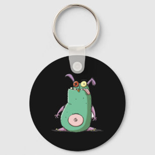 Funny Cute Monster Weird Cartoon Character Keychain