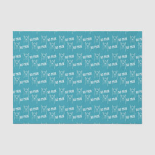 Funny Cute No Prob Llama Pattern Blue Tissue Paper