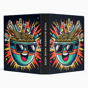Funny Cute Noodle Cartoon Ramen Bowl Binder
