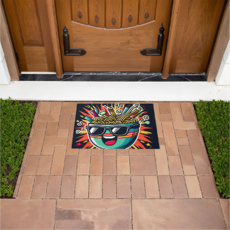 Funny Cute Noodle Cartoon Ramen Bowl Doormat