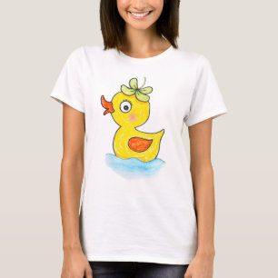 Funny Cute Odd Duck with Clover Hat Graphic T-Shirt