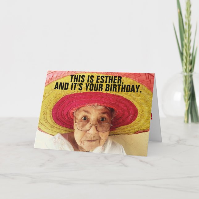 FUNNY CUTE OLD LADY BIRTHDAY CARD FOR HER (Front)