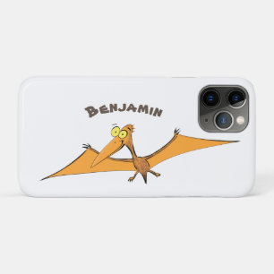 Funny cute orange flying pterodactyl cartoon iPhone 11 pro case