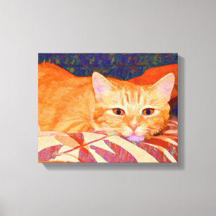 Funny Cute Orange Tabby Cat Canvas Print