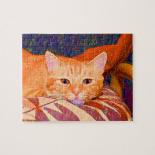 Funny Cute Orange Tabby Cat Jigsaw Puzzle