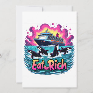 Funny Cute Orca Whale Eat The Rich Invitation