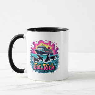Funny Cute Orca Whale Eat The Rich Mug