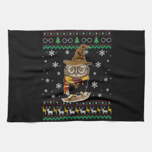 Funny Cute Owl Harry Magical Ugly Christmas Gift Kitchen Towel